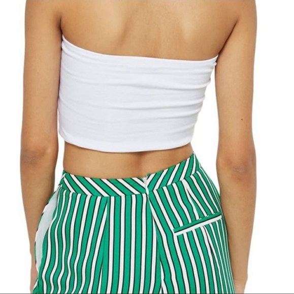 Topshop White Ribbed Tube Top - Picture 2 of 2